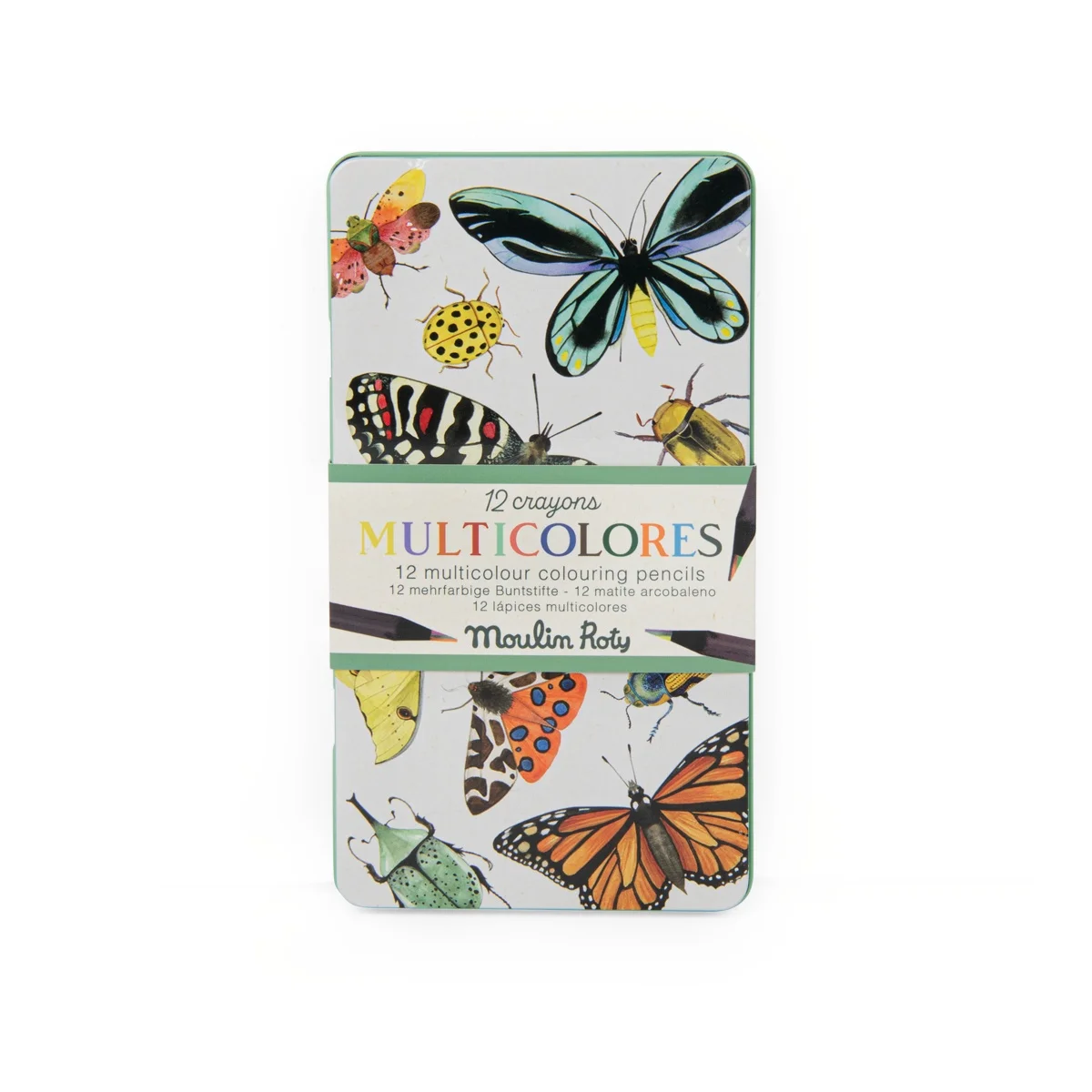 12 crayons de couleur multicolores Tout autour du monde - Moulin Roty