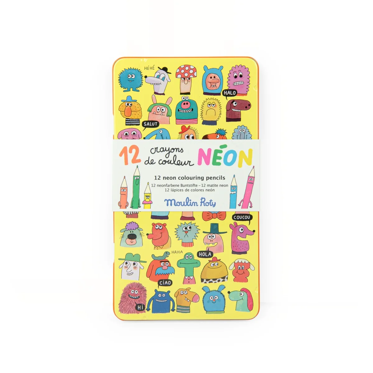 12 crayons de couleur néon Les Schmouks - Moulin Roty