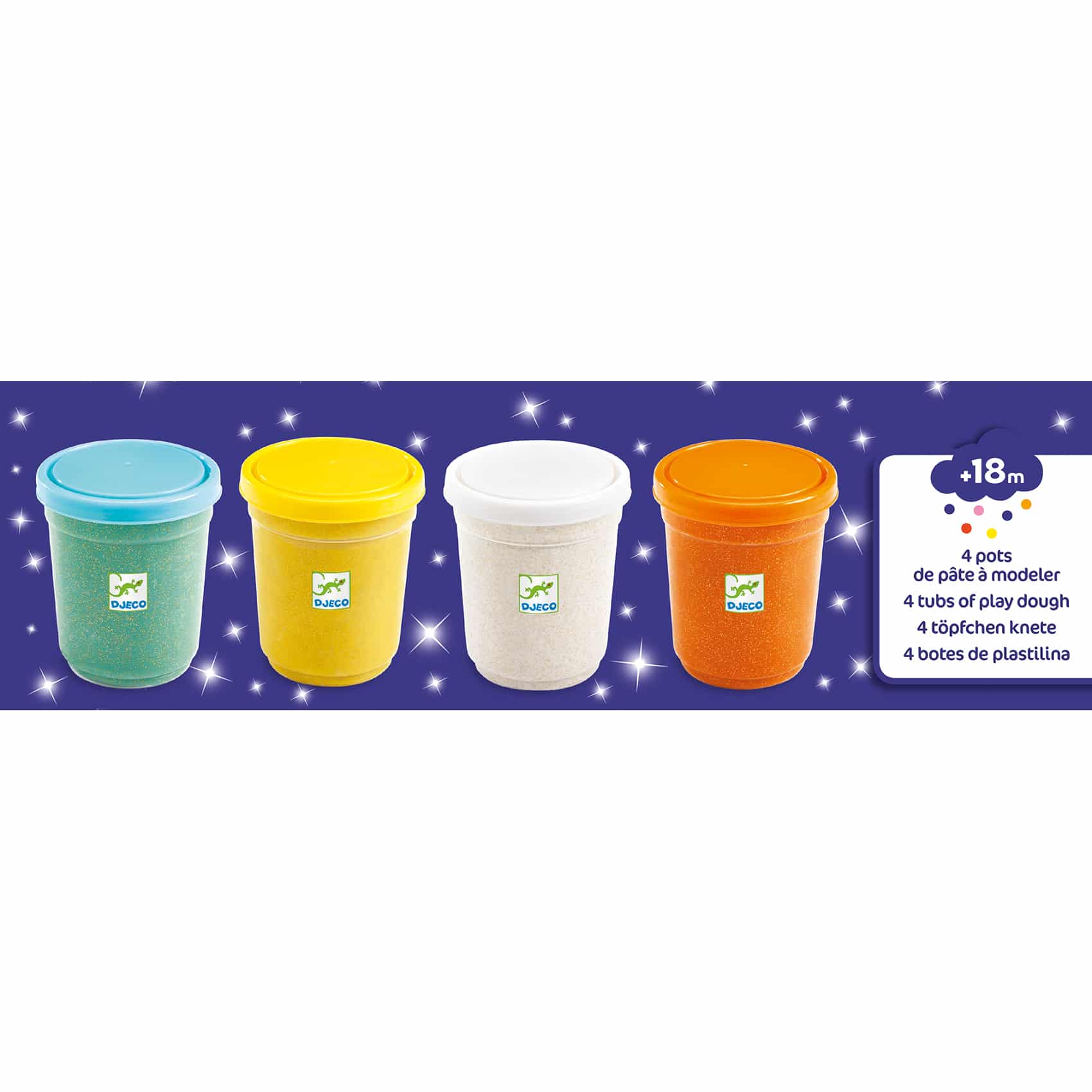 4 pots de pâte à modeler Pailletées - Djeco