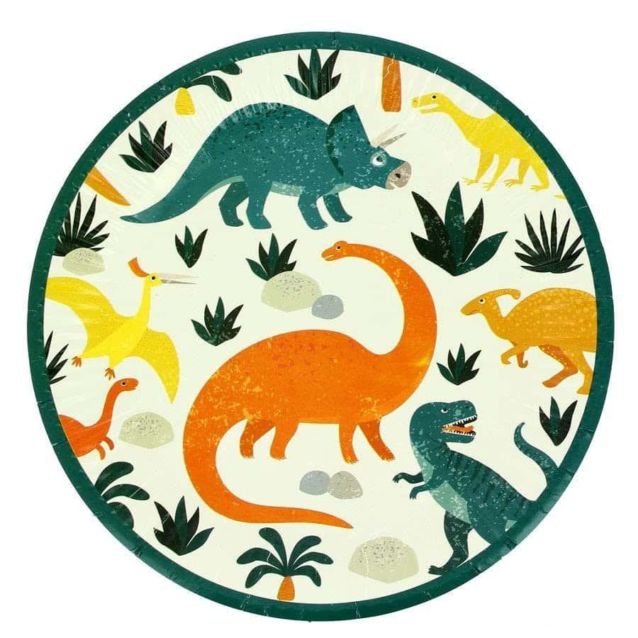 6 assiettes en carton Dinosaures - Annikids
