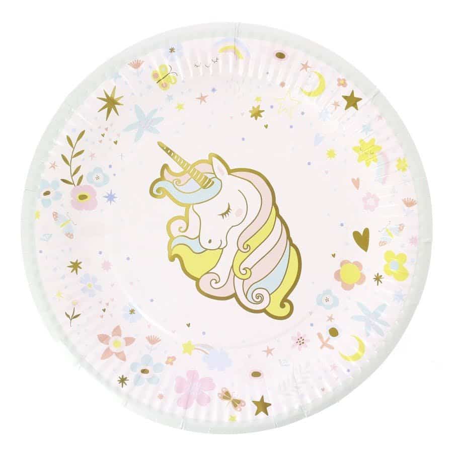 6 assiettes en carton Licornes - Annikids