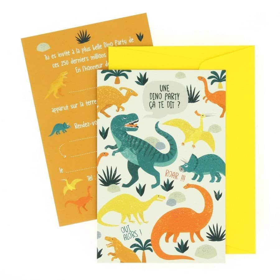 6 cartes d'invitation Dinosaures - Annikids