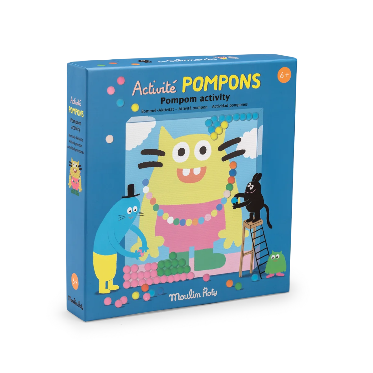 Activité pompons tableau Les Schmouks - Moulin Roty