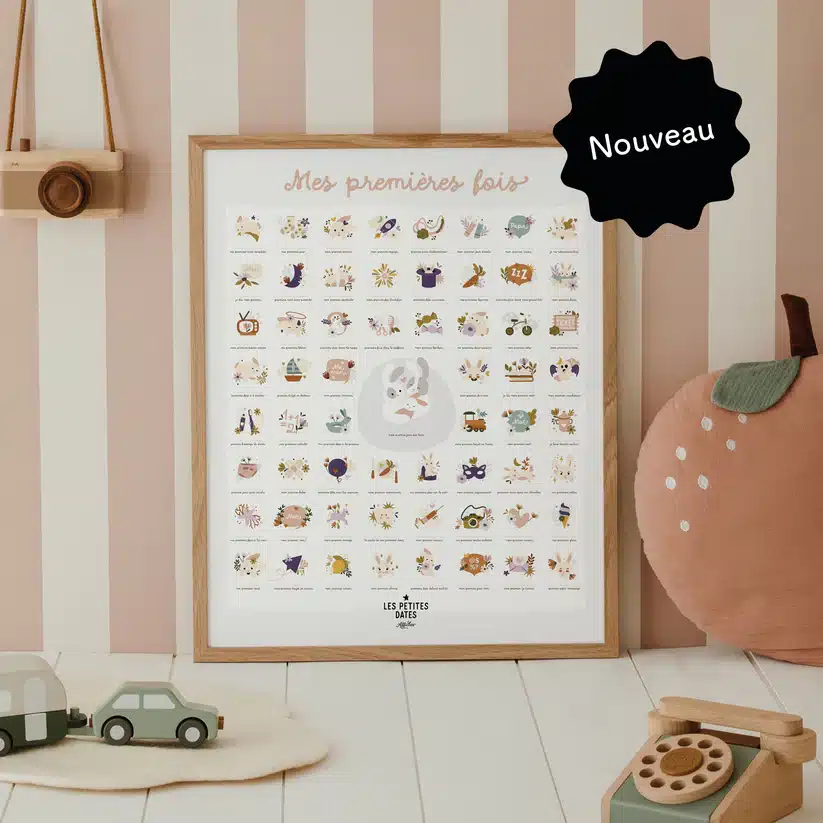 Affiche à dater Mes premières fois Lapin - Les Petites Dates