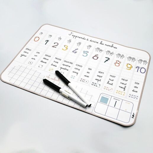 Ardoise magnétique J'apprends à écrire les nombres - Ferflex