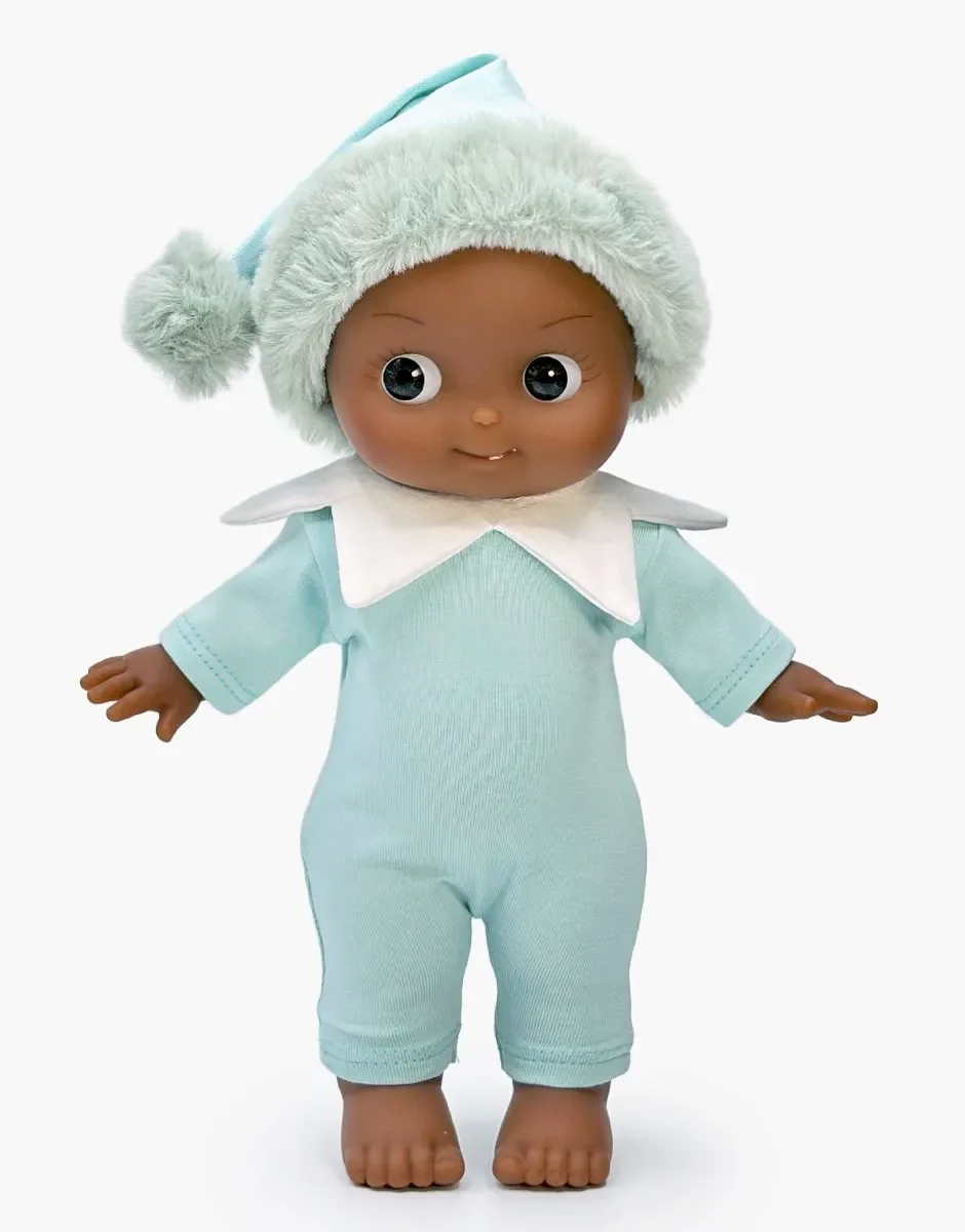Arsène en fête et sa tenue de lutin menthe - Minikane
