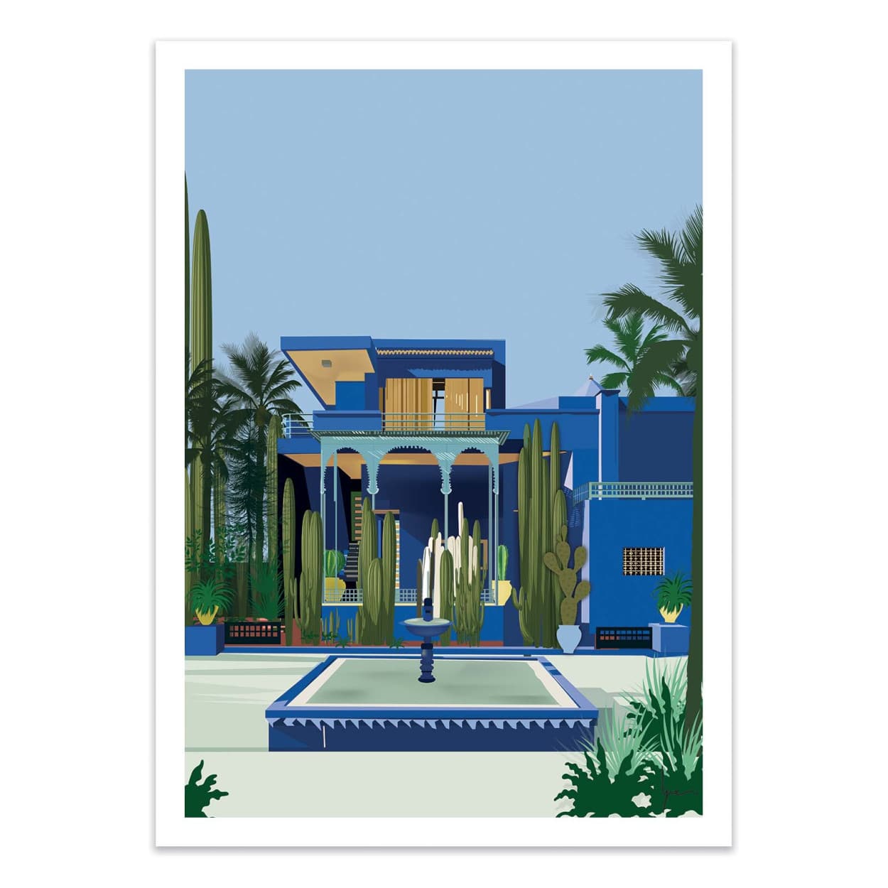 Art-Poster 30 x 40 Jardin Majorelle Marrakech LPX Illustration - Wall Editions