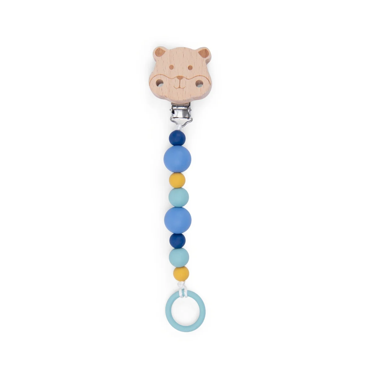 Attache-tétine bois et silicone hamster Puce et Pilou - Moulin Roty