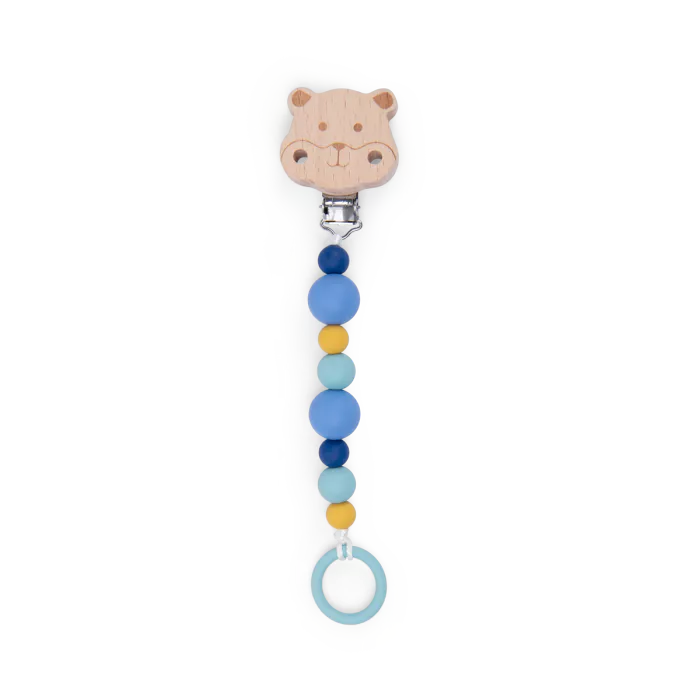 Attache-tétine bois et silicone hamster Puce et Pilou - Moulin Roty