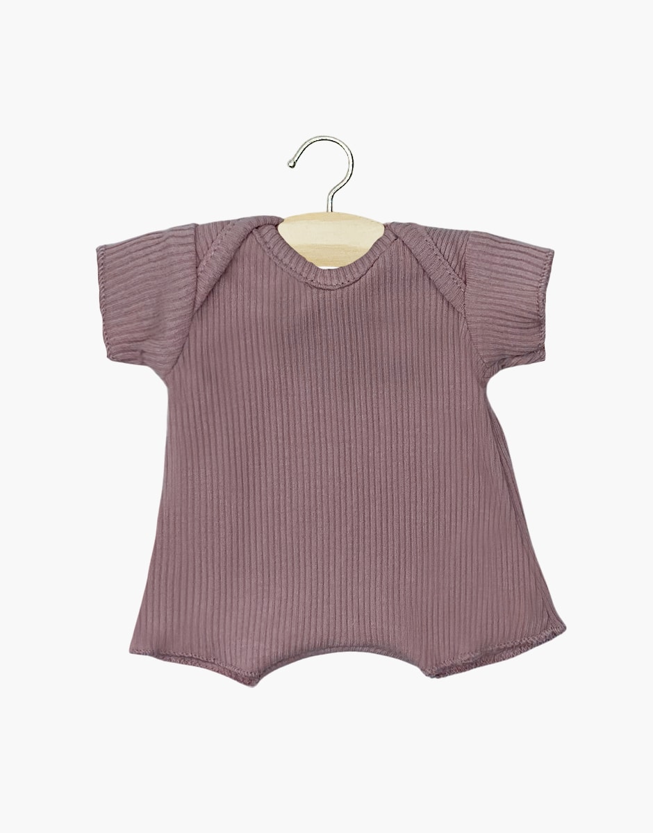 Babies Body shorty en bord côte orchidée foncée - Minikane