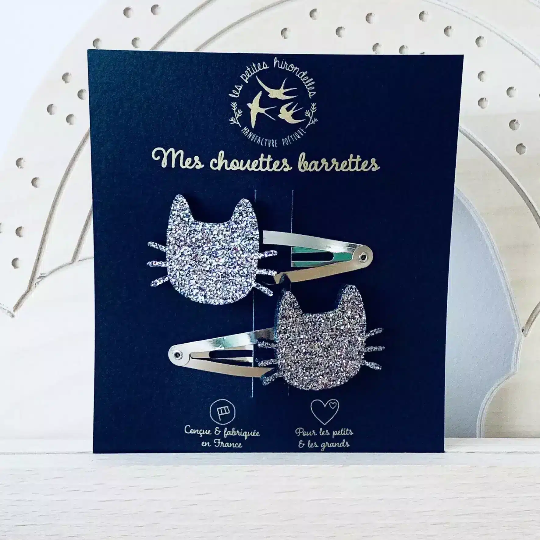 Barrettes double Chats Multi - Les Petites Hirondelles