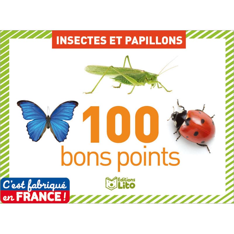 Boîte de 100 bons points Insectes et papillons - Editions Lito