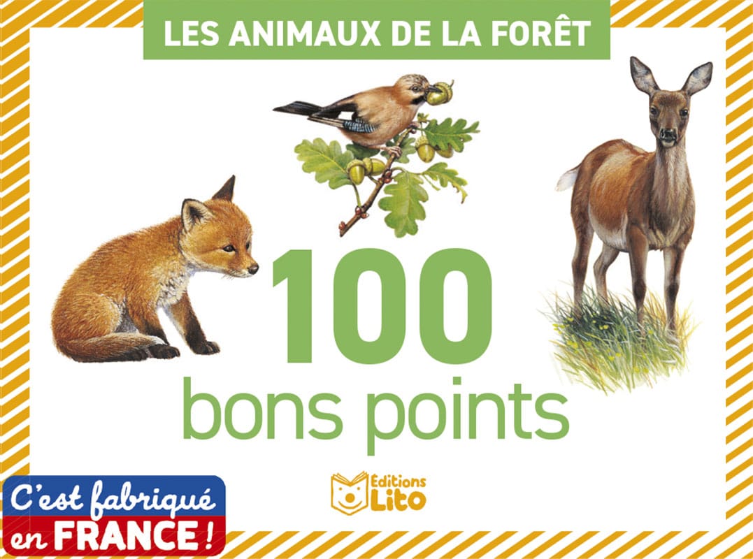 Boîte de 100 bons points Les animaux de la forêt - Editions Lito