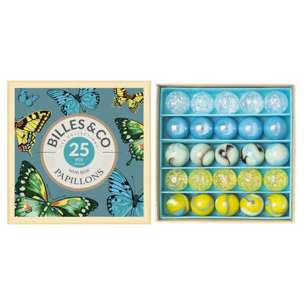Boîte de 25 billes Papillons - Billes & Co
