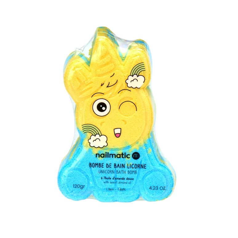 Bombe de bain Licorne Bleue et Jaune - Nailmatic