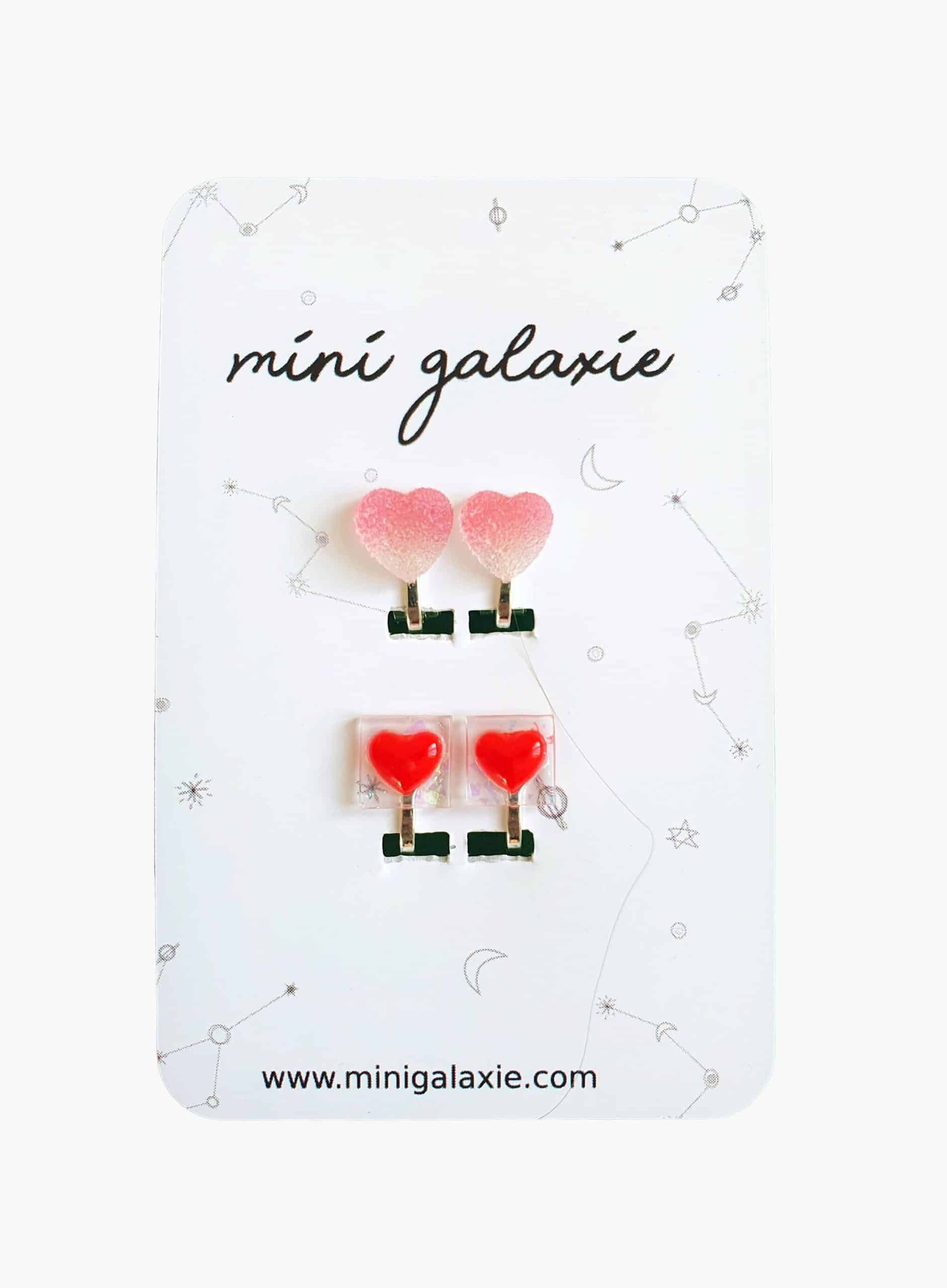 Boucles d'oreilles Cœurs Clips pour enfant - Mini Galaxie