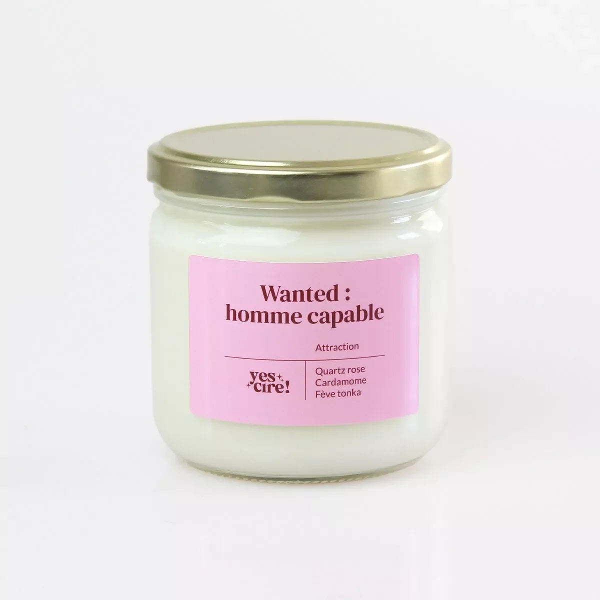 Bougie avec pierre Wanted : homme capable - YesCire