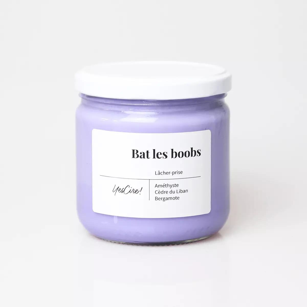 Bougie Bat les boobs aux huiles essentielles et pierre lithothérapie - YesCire