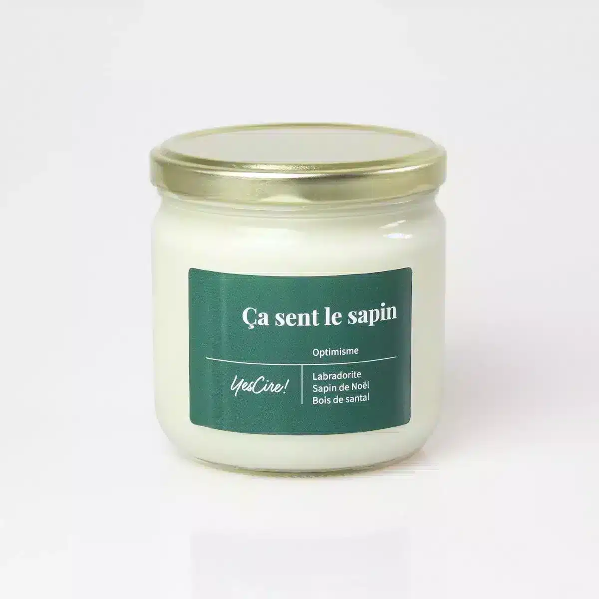 Bougie Ça sent le sapin aux huiles essentielles et pierre lithothérapie - YesCire