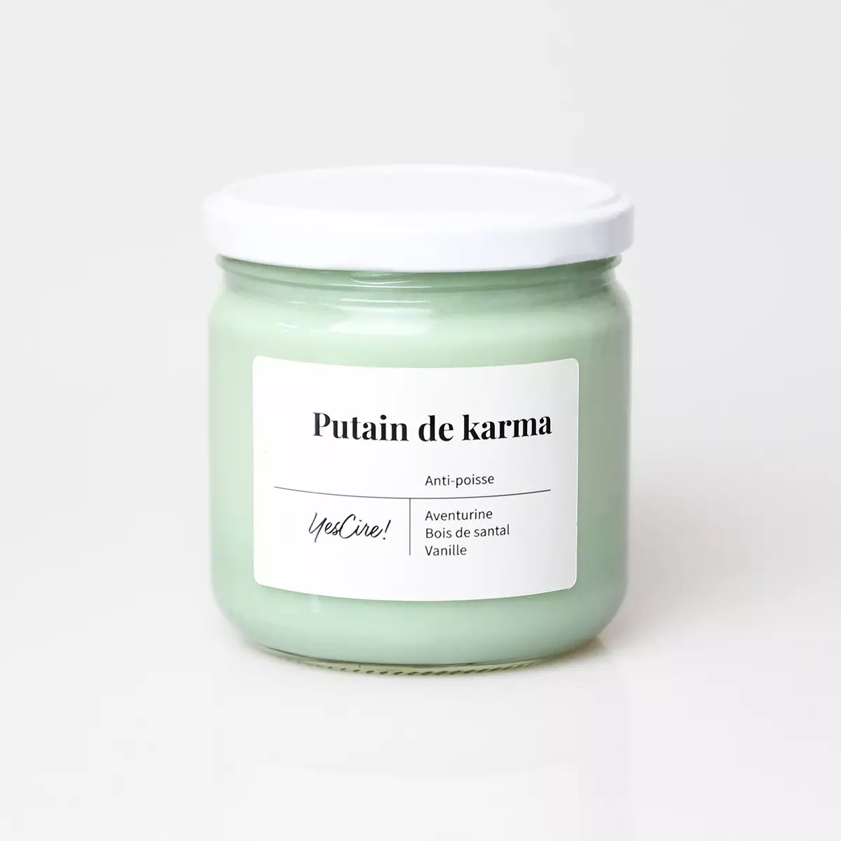 Bougie Putain de karma aux huiles essentielles et pierre lithothérapie - YesCire