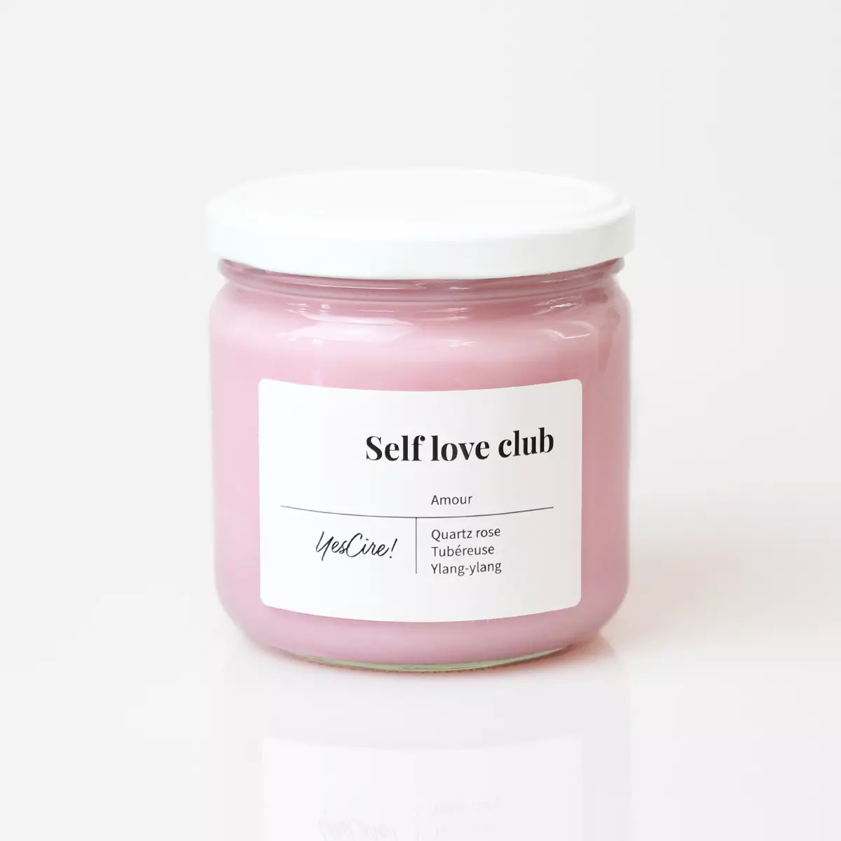 Bougie Self love club aux huiles essentielles et pierre lithothérapie - YesCire