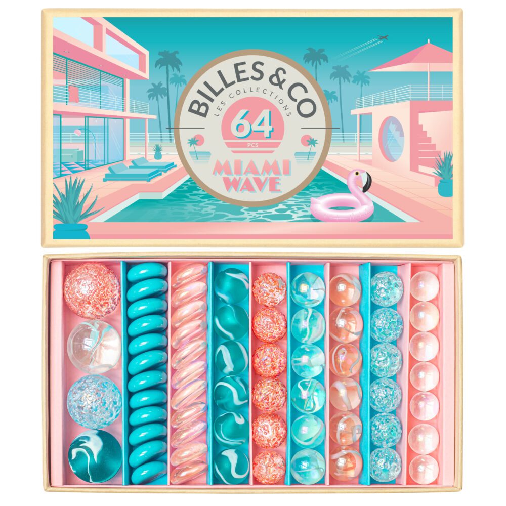Box Miami Wave Coffret de 64 billes - Billes and Co
