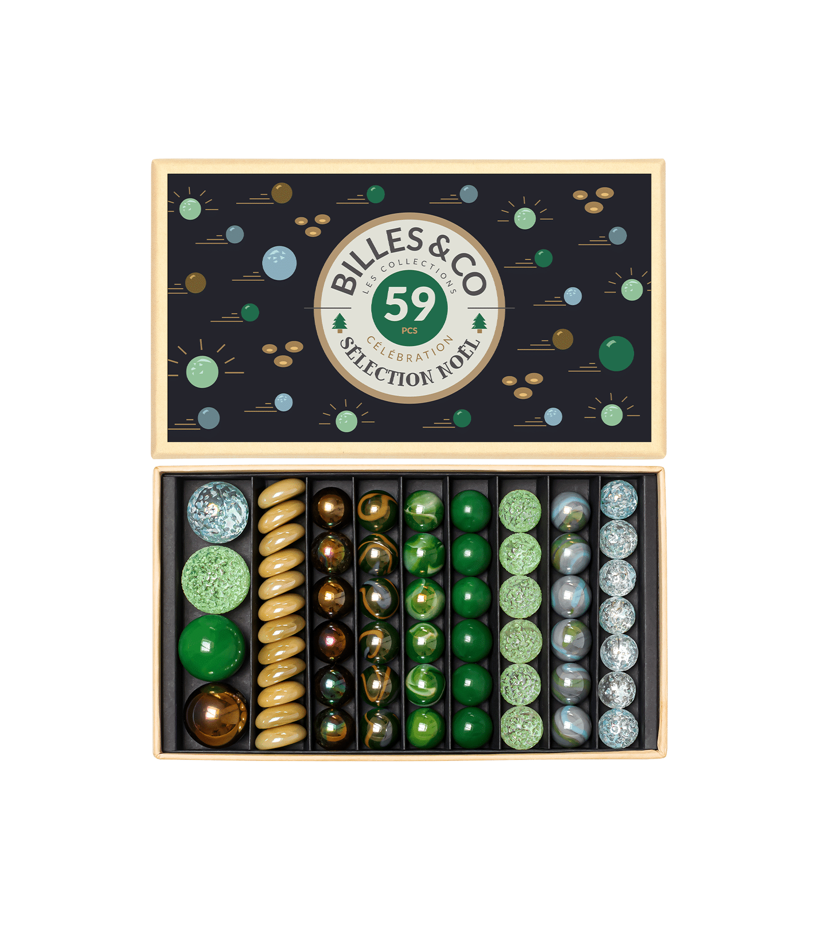 Box Sélection Noël Coffret de 59 billes - Billes &amp; Co