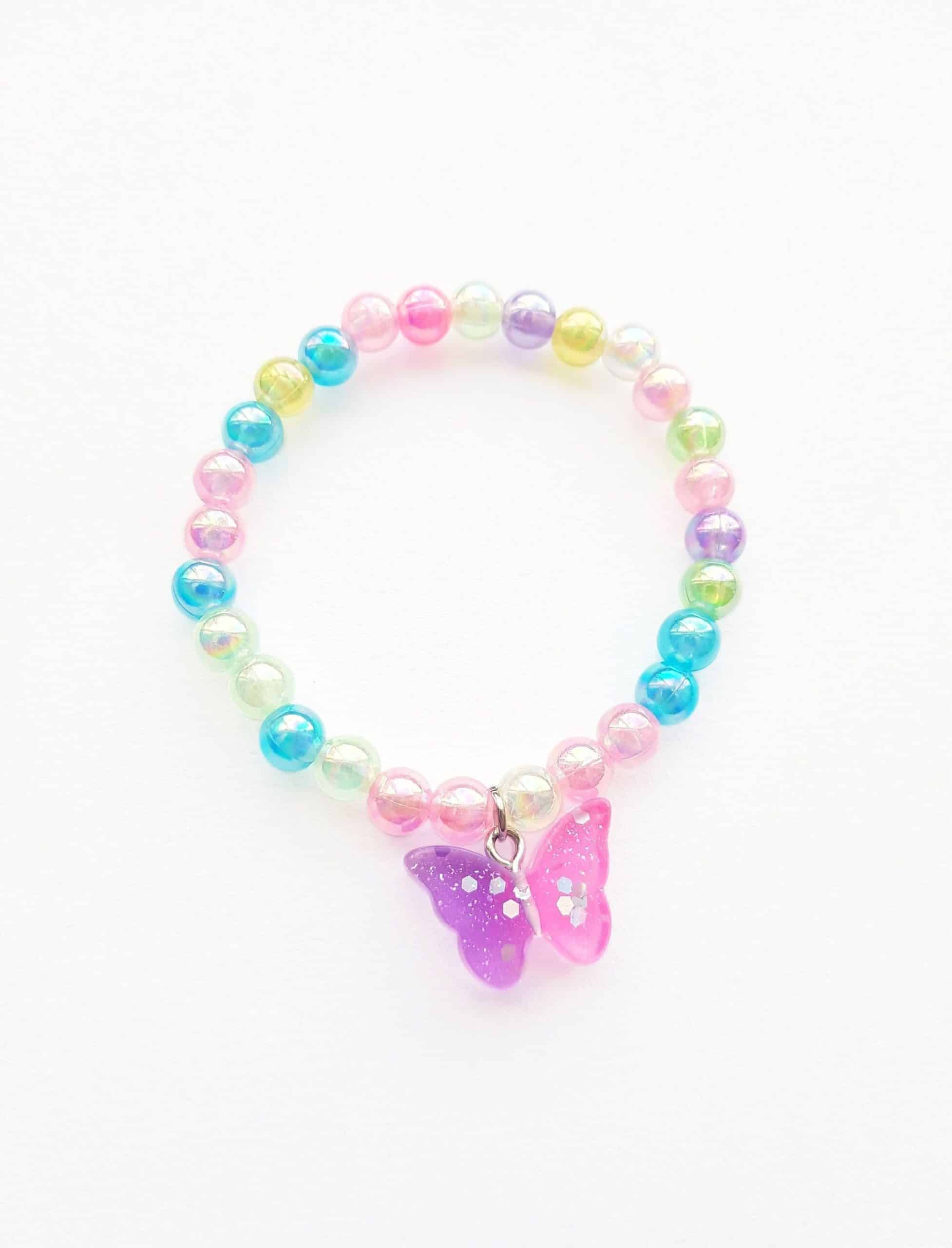 Bracelet fantaisie enfant perles multicolore Papillon - Mini Galaxie