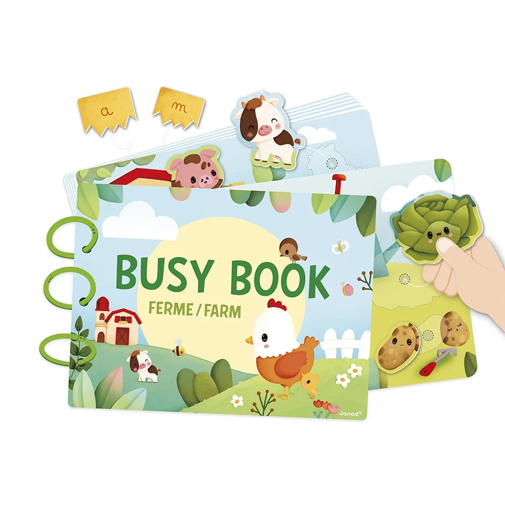 Busy-book Ferme en carton Français/Anglais - Janod