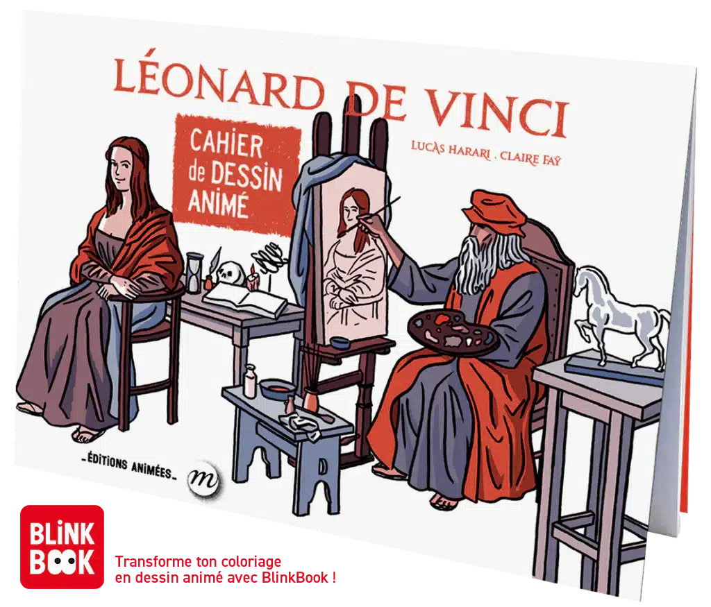 Cahier de dessin animé Blink Book Léonard De Vinci - Editions animées