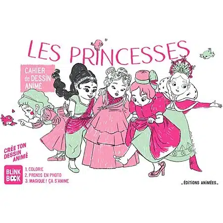 Cahier de dessin animé Blink Book Les princesses - Editions Animées