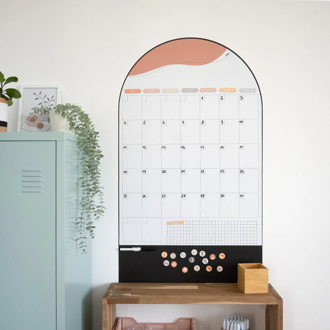 Calendrier mural magnétique mensuel arche Le familial - Ferflex
