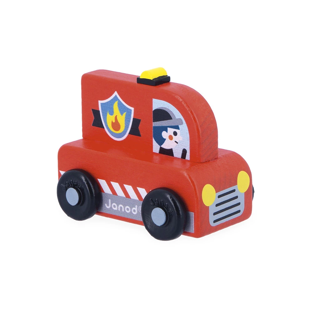 Camion de pompiers en bois Ville Cross Roads - Janod