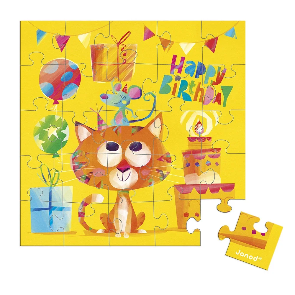 Carte anniversaire Puzzle Chat - Janod