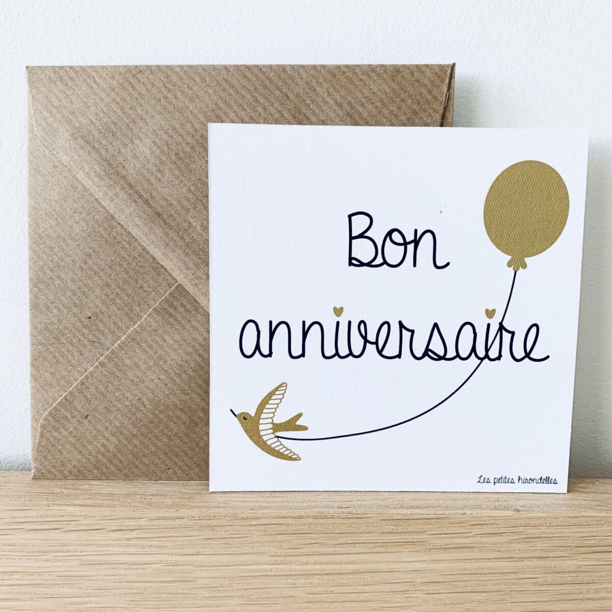 Carte avec enveloppe Bon anniversaire - Les Petites Hirondelles