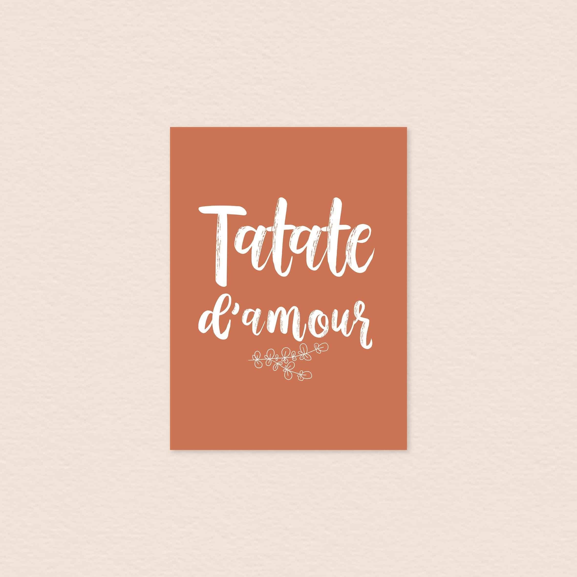Carte postale A6 Tatate d'amour - Atelier Yuzu