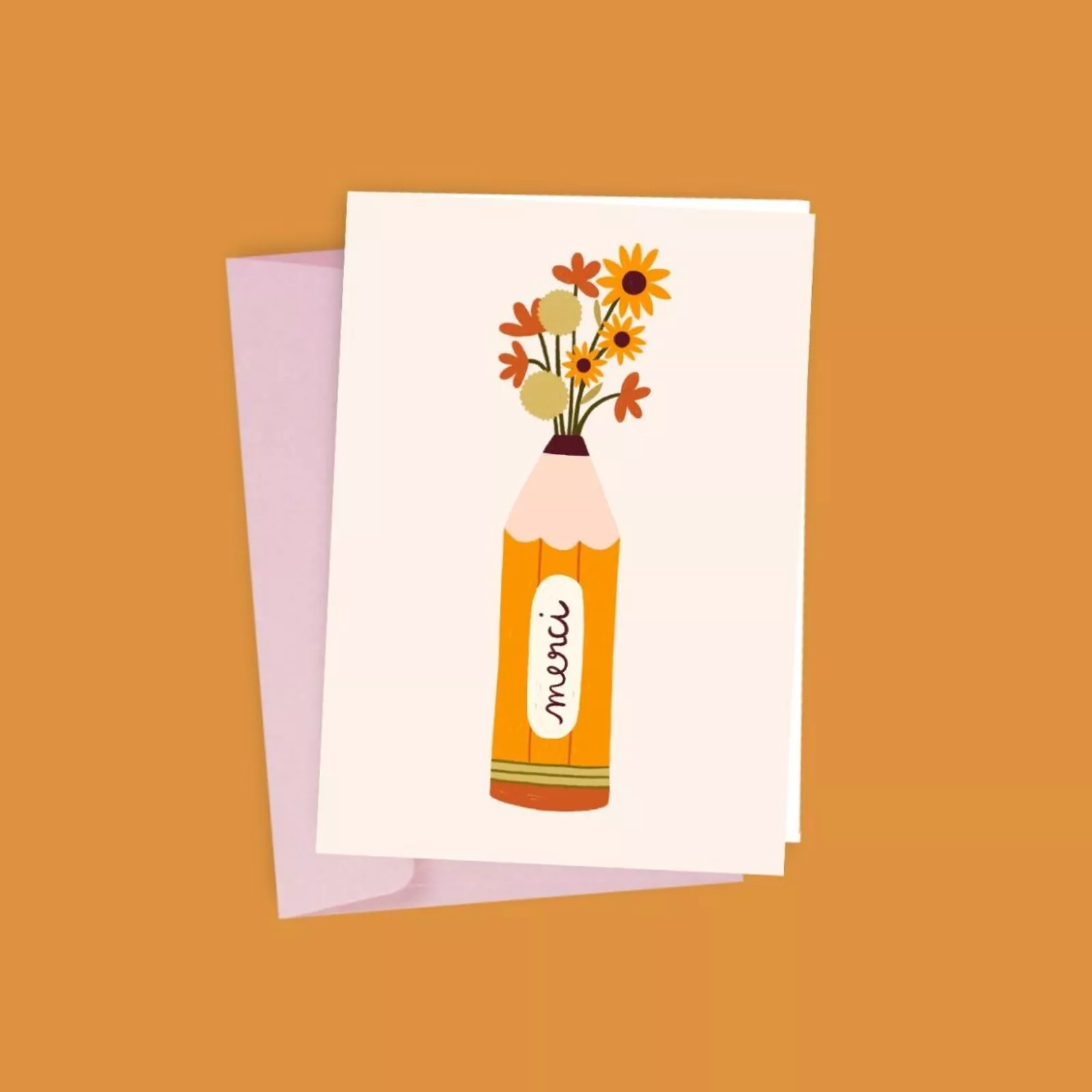 Carte postale Merci avec enveloppe - Spicy Tartine