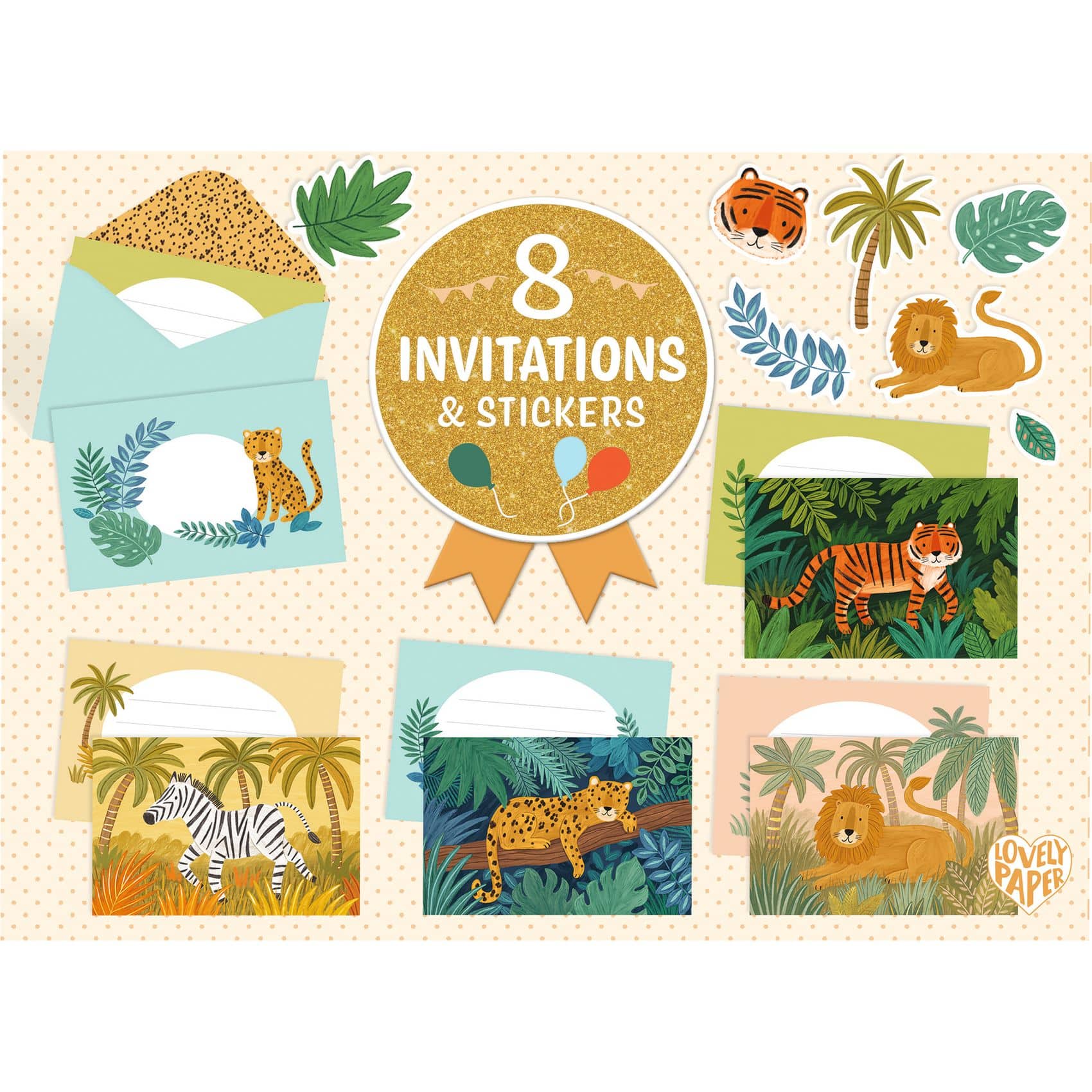 Cartes d'invitation Animaux de la jungle - Djeco