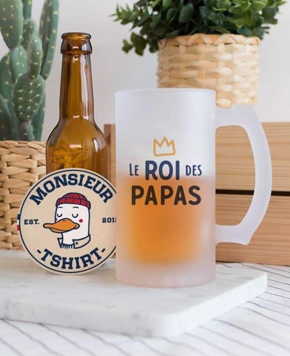 Chope de bière Le roi des papas - Monsieur TSHIRT