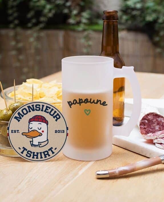 Chope de bière Papoune - Monsieur TSHIRT