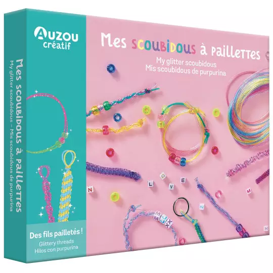 Coffret créatif Mes scoubidous à paillettes - Auzou