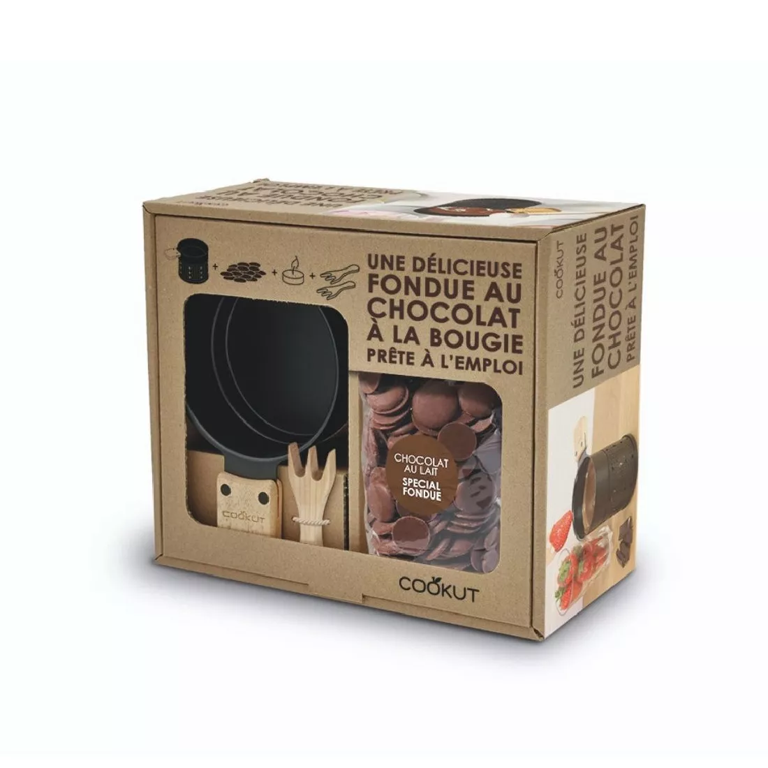 Coffret fondue au chocolat au lait à la bougie - Cookut