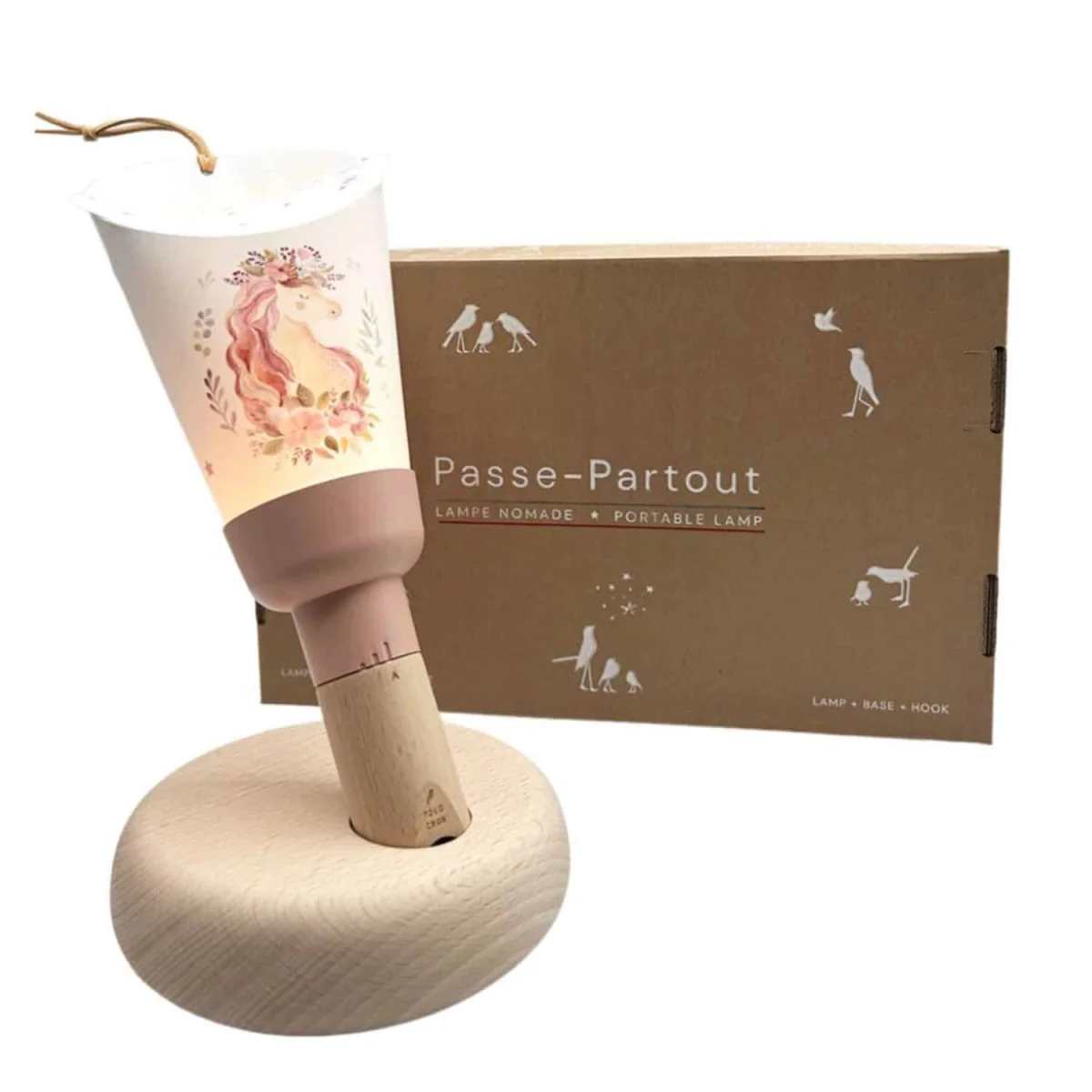 Coffret lampe nomade 5 en 1 Licorne Rose poudré - Maison Polochon