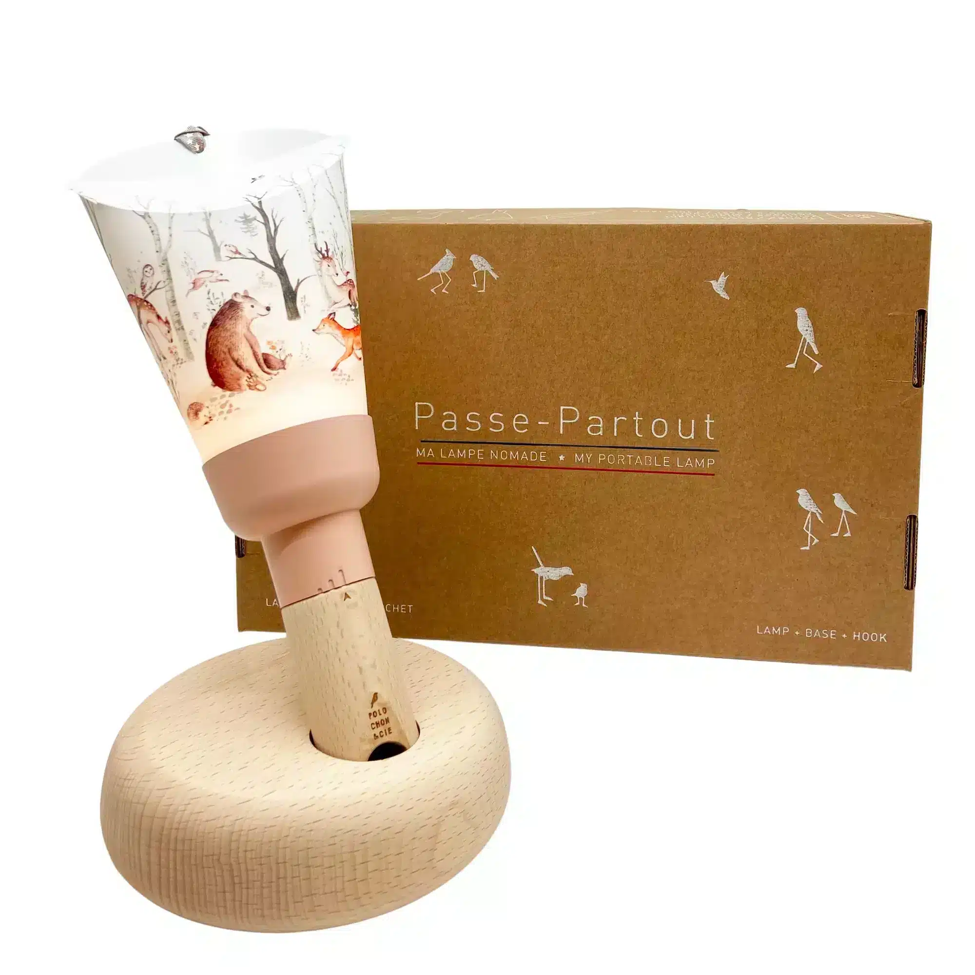 Coffret lampe nomade Forêt enchantée Rose poudré - Maison Polochon