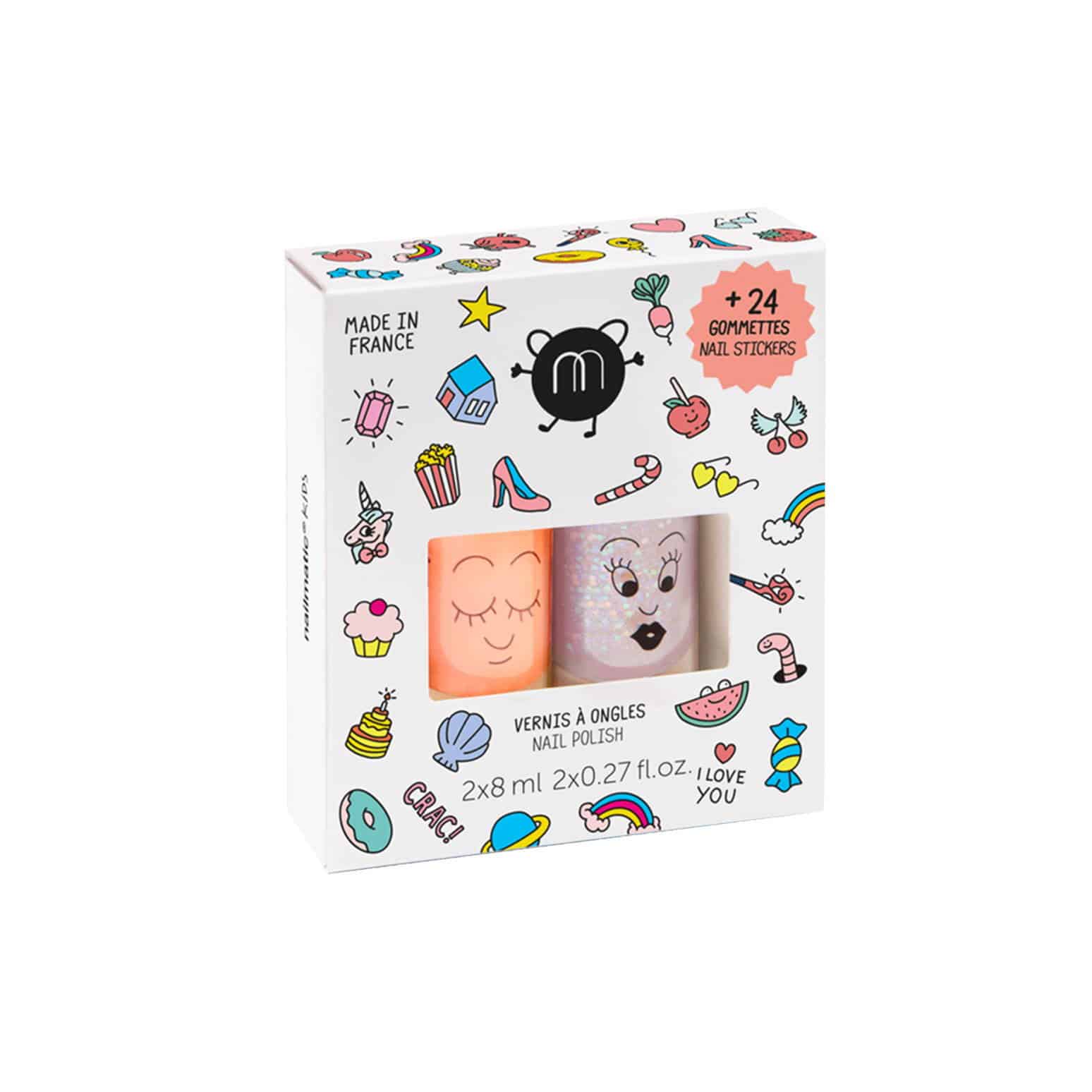 Crac Set 2 vernis + gommettes Flamingo et Polly - Nailmatic