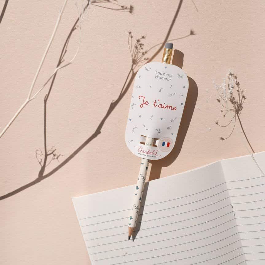 Crayon à papier Je t'aime - Baubels