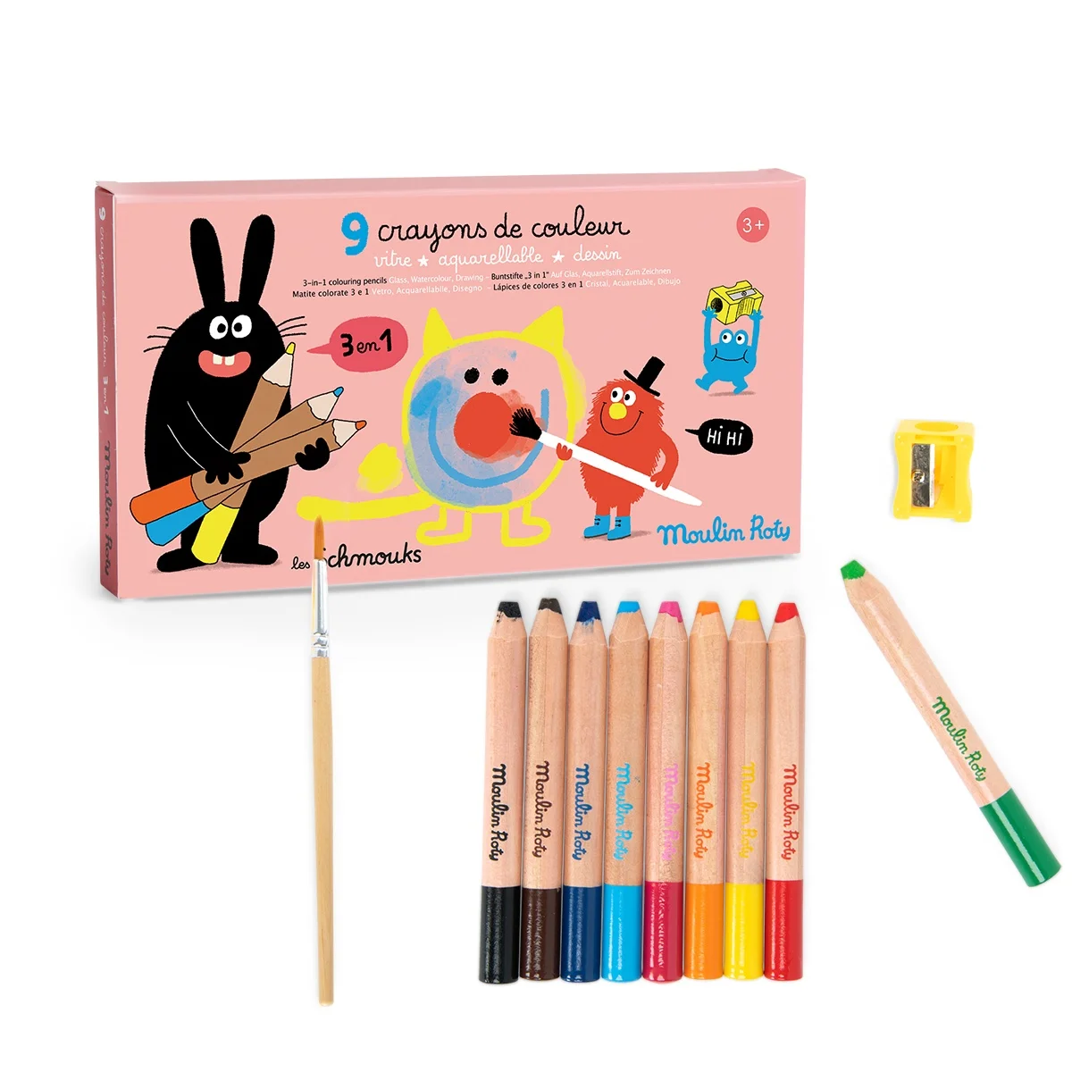 Crayons de couleur 3 en 1 Les Schmouks - Moulin Roty
