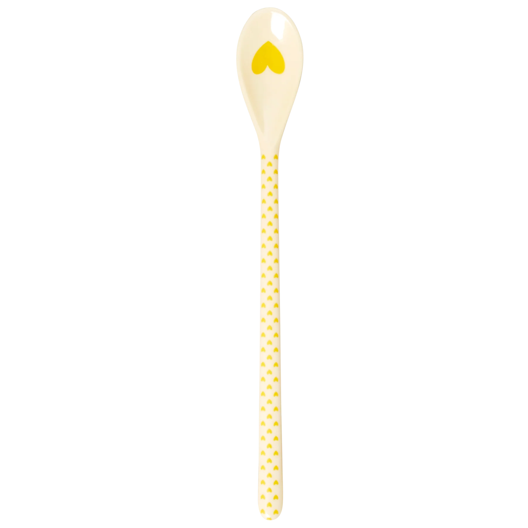 Cuillère longue à latté Mélanine Cœur jaune - Rice