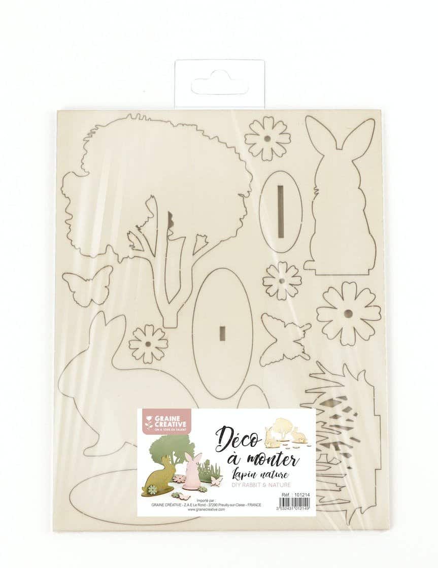 Décor en bois Lapin nature à monter - Graine Créative