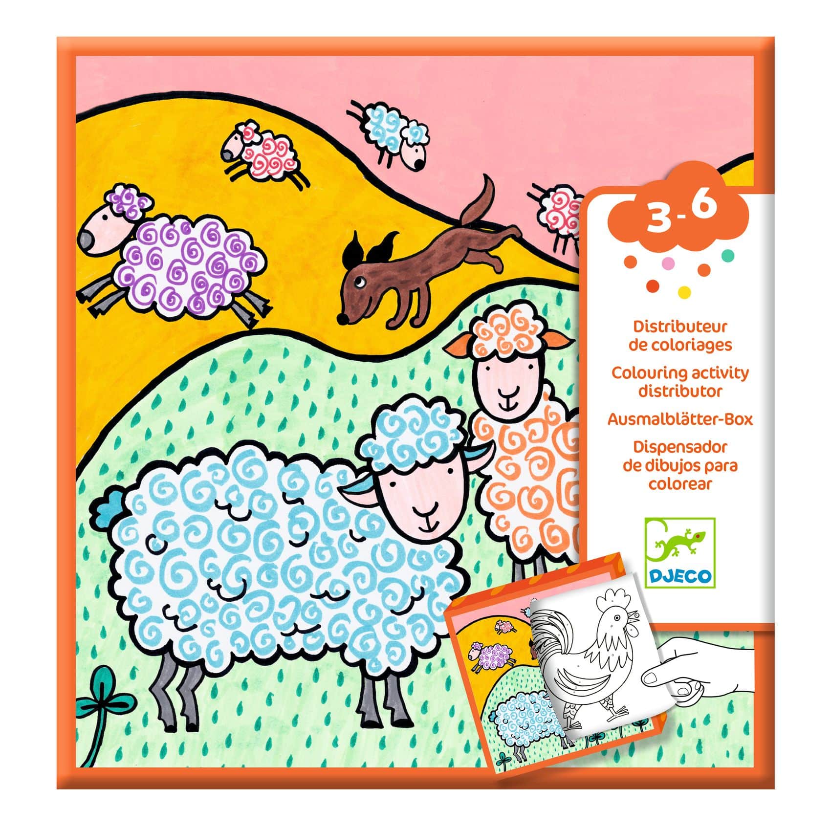 Distributeur de coloriages Ferme - Djeco